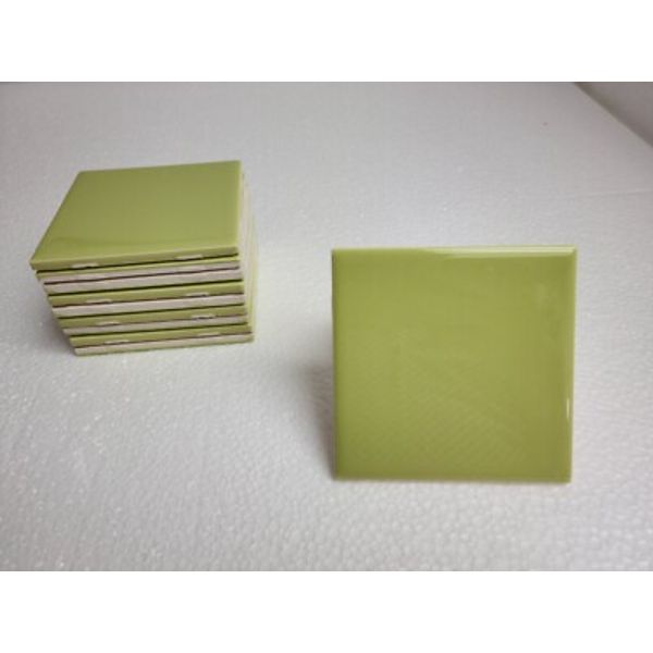 Lime Green Ceramic Tile Shower Backsplash 4.25 in Subway Mid Century Modern
