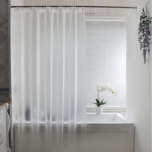 Mildew Resistant Shower Curtain Translucent 180 x 180cm Waterproof Bath Curtain Unit Bath Bathroom Room Divider Scandinavian Clear Clean Long (180 x 180 CM)