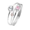 Elli Ring Women Stacking Ring Set Modern with Crystals in 925 Sterling Silver