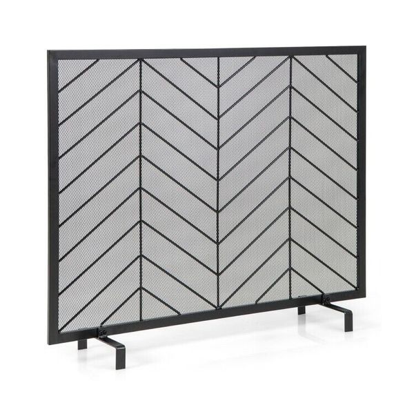 38'' x 31'' Mid-Century Fireplace Screen Single Panel Fire Spark Standing Cover