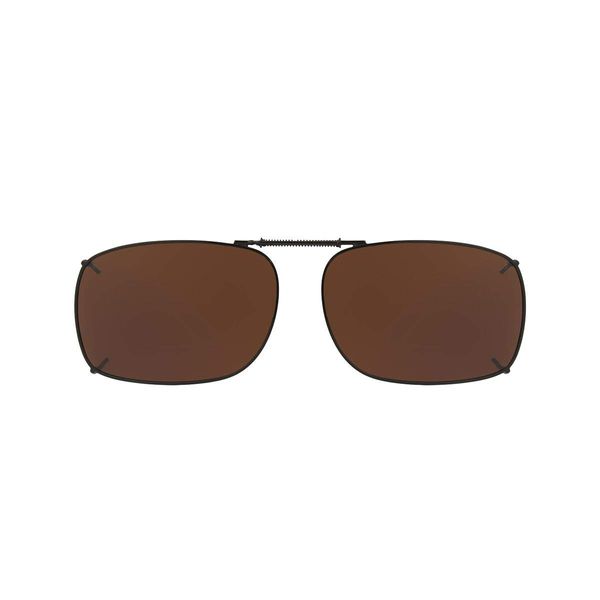Solar Shield Clip-on Polarized Sunglasses Size 52 Rec 1 Brown Full Frame New