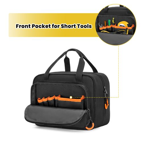 Rexmica Carrying Bag Compatible with Fluke Digital Multimeter/325 Clamp Multimeter, Electric Tester Tool Storage Bag with Multiple Pockets for Electrician (Bag Only)