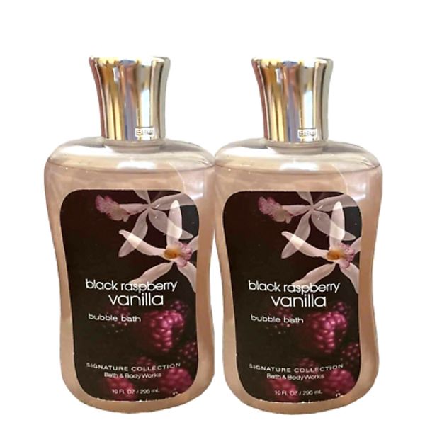 2 BATH & BODY WORKS BUBBLE BATH BLACK RASPBERRY VANILLA 10 oz NEW