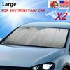 2x Large Dual-Layer Sun Shade Reversible for SUV Car Windshield Size: 27x55 inch
