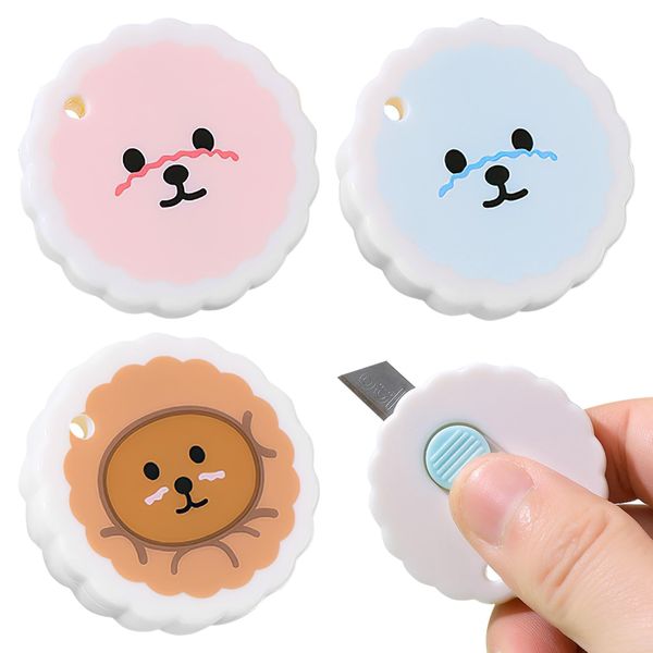 Mini Art Knives, Wrap Box Opener, Shrink Letter Openers, Mini Portable Paper Cutter Cute Bear Box Letter Openers for Letter Small Box Opening Paper Cutting DIY Crafts - 3Pcs