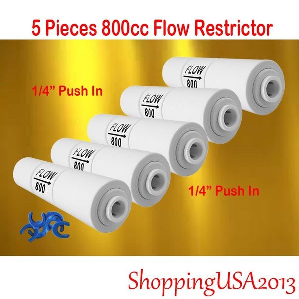 5 X 800 ML 1/4-1/4 Flow Restrictor Push In Quick Connect Under Sink