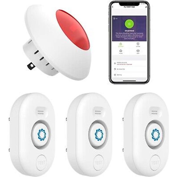 Airthereal Water Leak Detector 3-Pack with WiFi Gateway, Water Alarm Sensor with