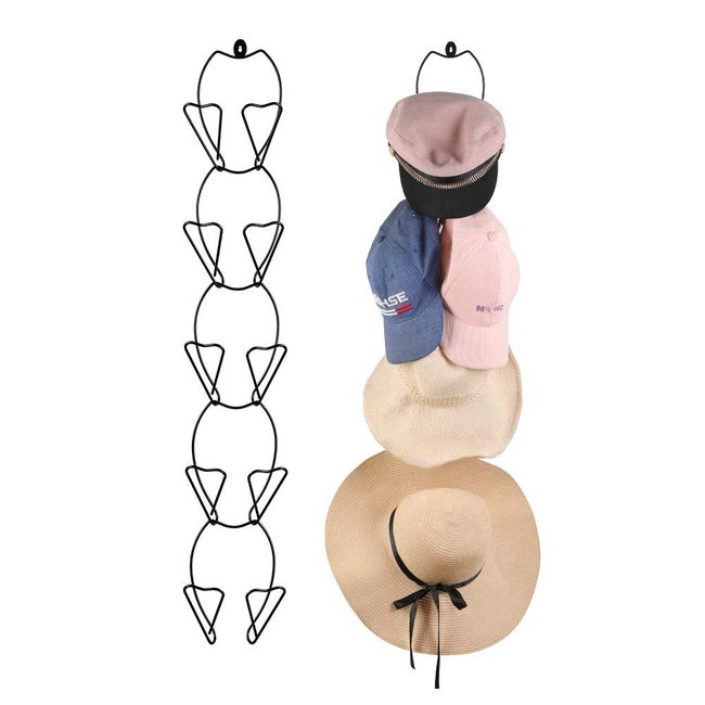 Joint Hangers Rings Hanger Hat Storage Hanger Hook Set of 5 (Black)