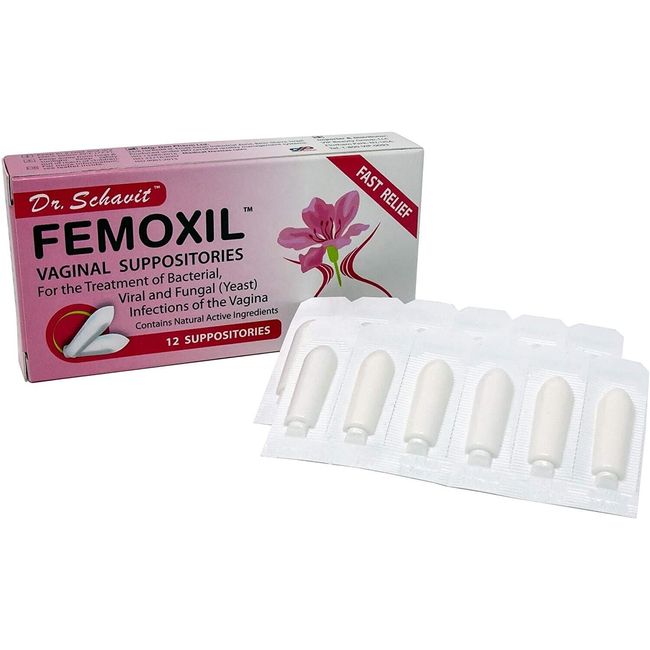 FEMOXIL Vaginal Suppositories - Natural Plant-Based Formula. pH Balance