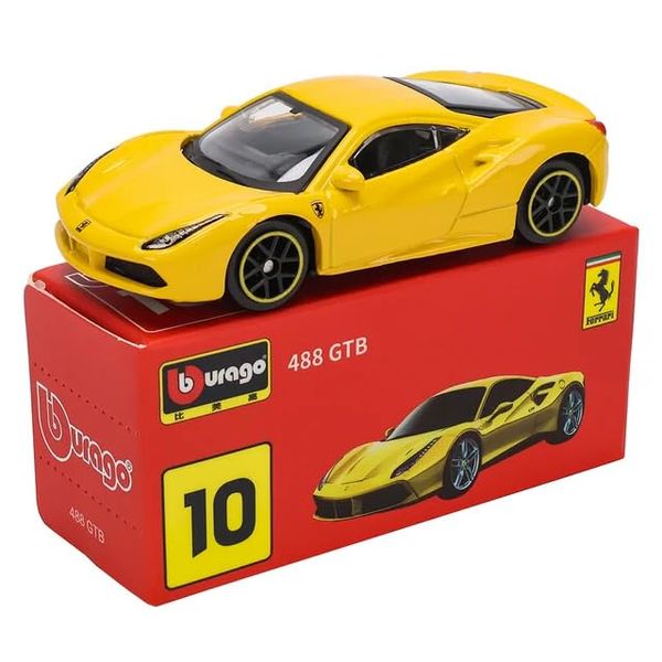 Bburago 1:64 Scale Ferrari Series Model Collection Race Diecast Metal Model Car (488 GTB)