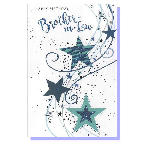 Brother In Law Birthday Card - Multi Colour Text 7.5" x 5.25" 119