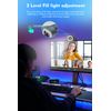 TOALLIN PDAF 4K Webcam,Dual Mics,Built-in Ring Light & Remote Wide Compatibility