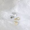 Rockyu Earrings, Men's, Ring, Gold Ring, Stainless Steel, Women's, Popular, Dangle, Adult, Hoop Earrings, Stars, Star Earrings, Set of Both Ears, Small Face, Power, Fashion Accessories, Stainless Steel