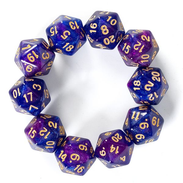 SmartDealsPro 10-Pack 20 Sided Dice D20 Polyhedral Dice for DND RPG MTG Table Game (Color 11)