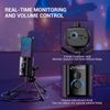 FDUCE Gaming USB Microphone,RGB Condenser Microphone with Tripod,Volume Adjustment and Mute Button Function,Compatible with PC,Laptop,For Gaming,Podcasting,Streaming,YouTube