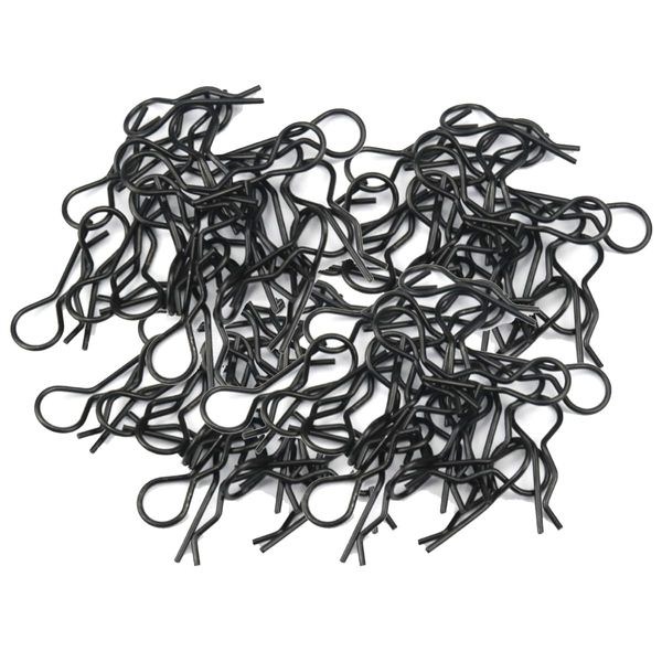 100 Pack Black Universal RC Car Body Shell Pin R Type Clip For 1/8 Scale Redcat HPI Himoto HSP Exceed RC Car Truck Buggy