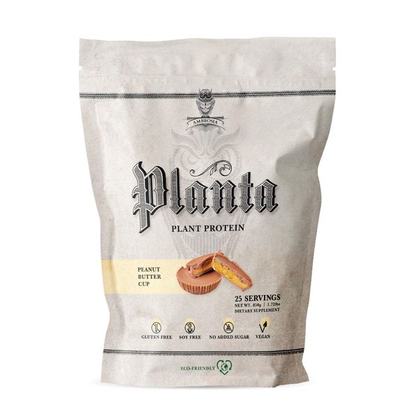 Ambrosia Planta Plant Protein Peanut Butter Cup Powder 1.72 Lbs (850 g) 25 Loads