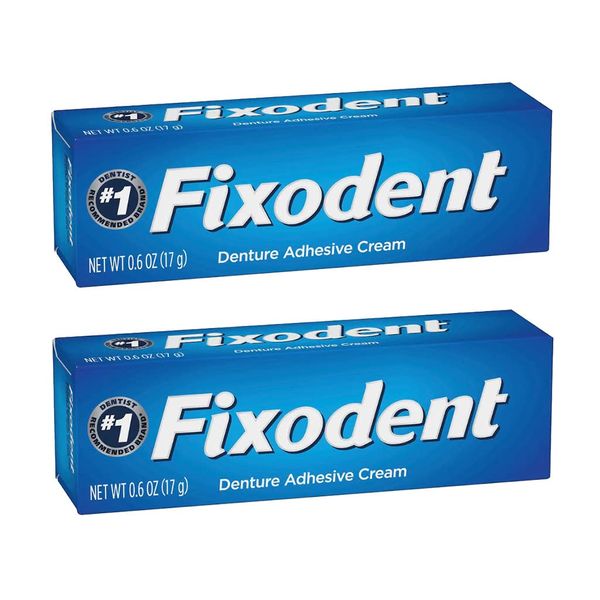 Fixodent Secure Denture Adhesive Cream, 0.6 oz (Pack of 2)