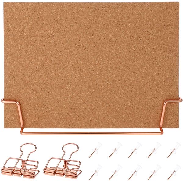 STOBOK Cork Board, Bulletin Board, Double-Sided, Schedule Board, Pinboard, Planner, Photo, Desktop, Office, Home, Width 12.6 x Height 9.1 inches (32 x 23 cm), Stand Included