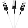 Disposable Heavy Weight Black/White Plastic Dinner Forks 100pcs