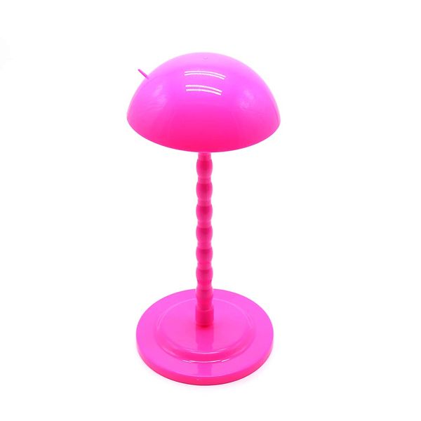 BTWTRY Wig Hair Stand Head Mushroom Top New Plastic Folding Stable Durable Hat Cap Display Holder Stand Tool Wig Stand (Rose Red 1pc)