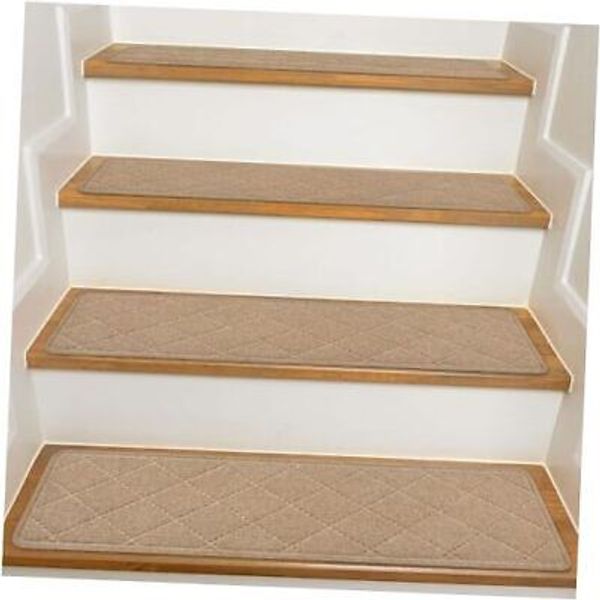 Stair Treads for Wooden Steps Indoor, 8" X 30" Non Slip Carpet 8*30inch 4 Beige