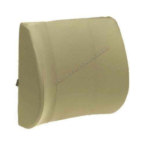 Orthopedic Wedge Lumbar Support Back Cushion Pillow Memory Foam & Synthetic (PU) Leather. This Lumbar Support is Perfect for The Office Chair or The car by USA Cash and Carry - PrimeTrendz TM (Beige)