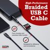 rhinocables - USB to C Cable | Fast Sync & Charge | Braided for Durability | Compatible with Type C Devices | Media Syncing | Network Crossover, Black, 1m