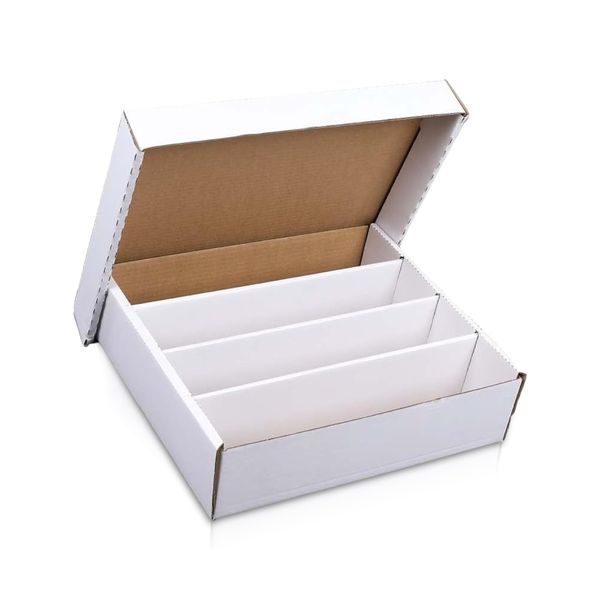 Premium 3200 Count Storage Box 4 Row Monster - 200 Pound Test Strength - Trading Card Cardboard Box For Football, Basketball, Baseball & Gaming Cards - 1 Box - MADE IN THE USA