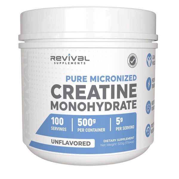 Revival Premium Micronized Creatine Monohydrate - HPLC Tested 100% Pure Grade...