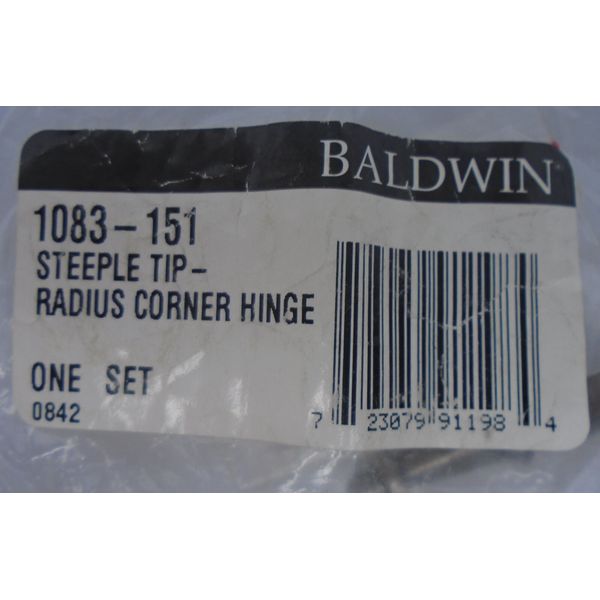 Baldwin Steeple Tip for Radius Corner Hinge Antique Nickel 1083.151 NEW #152C