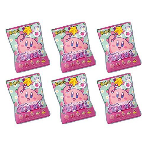 Kirby Sparkling Bath Ball Bath Salts, Mascot Pop-Up Bath Balls (Set of 6)