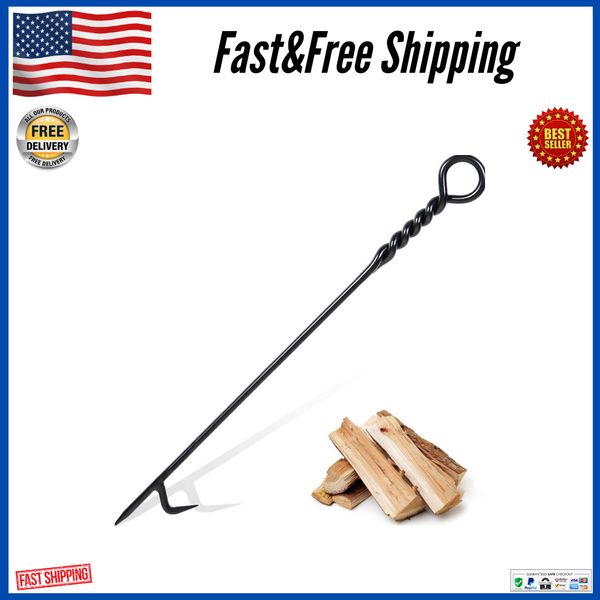 Fire Poker for Pit 40â€Twisted Rope Design Fireplace Poker Heavy Duty Free Ship