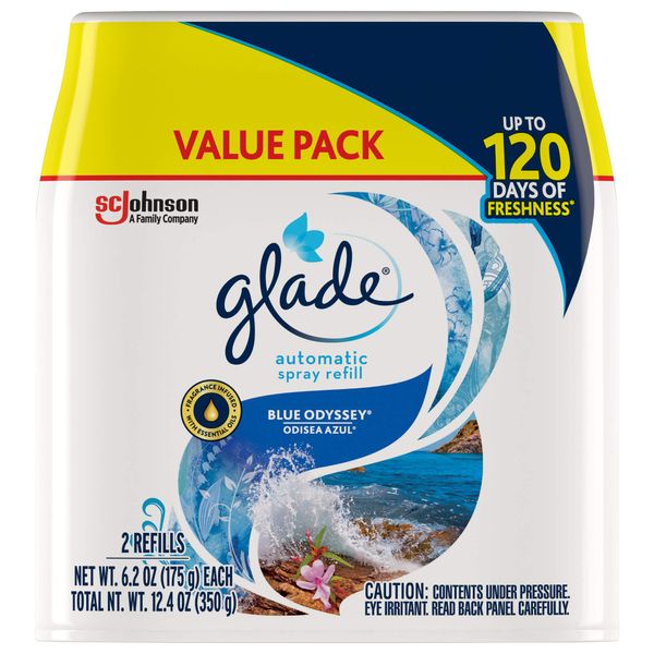 Glade Automatic Spray Refill, Air Freshener for Home and Bathroom, Lavender & Vanilla, 6.2 Oz, 2 Count