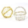Mini Favour Wire Baskets in Gold or Silver[Silver,Hexagon,12 Baskets]