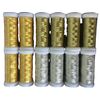 12 Gold, Light Gold & Silver Metallic Sewing Thread - 200 Meters each