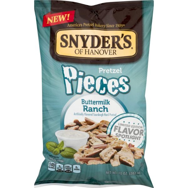 Snyder's of Hanover Flavored Pretzel Pieces- 10 oz. Bags (Buttermilk Ranch, 4 Bags)