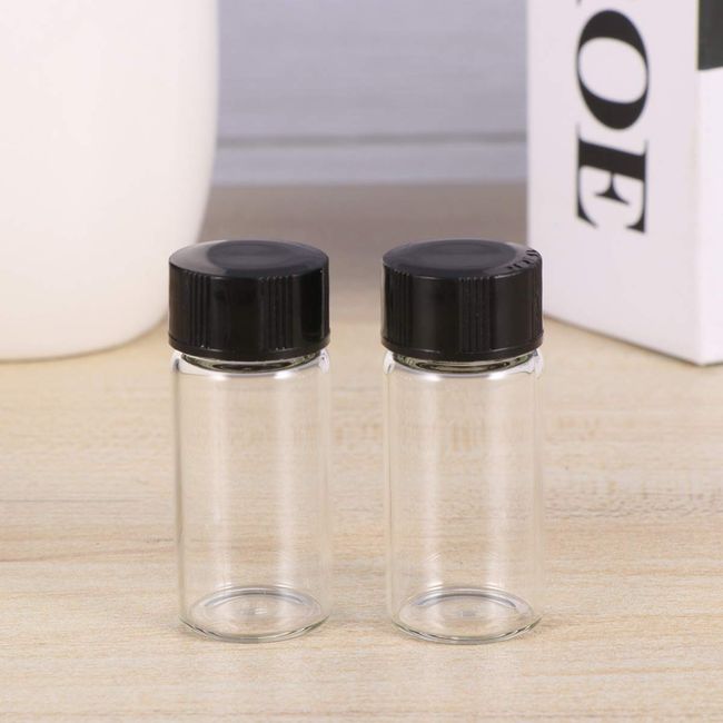 Healifty 20pcs Glass Bottles with Caps Small Containers Sample Containers  Glass Bottles with Lids Glass Containers with Lids Mini Water Bottle Sealed