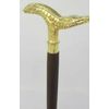 Vintage Crocodile Solid Handle Brass Designer Brown Wooden Walking Stick Cane