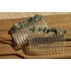 Moss Green Agate Stone Hair Combs (Quantity of 2)