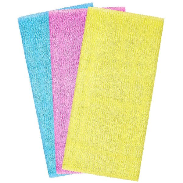 Exfoliating Bath Cloth Exfoliating Nylon Bath Towel with Deep Clean Beauty Washcloth Loofah Exfoliating Body Scrub Back Scrubber Bath Wash Towel(3 Pack)