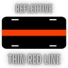 Thin Red Line Metal License Plate - Firefighter