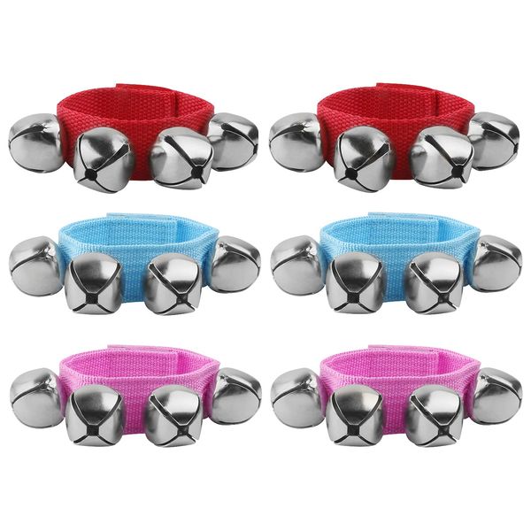 6 Pcs Wrist and Bells Musical Rhythm Toys,Wrist Bells Foot Bells Ring Toy Instrument Percussion Toy for Kids