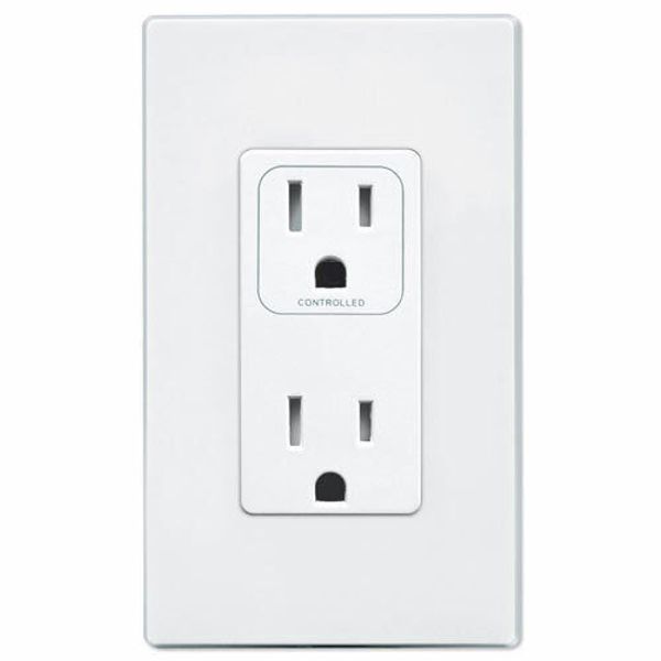 PCS PulseWorx UPB Split Duplex Wall Receptacle, White (RM1-15-W)