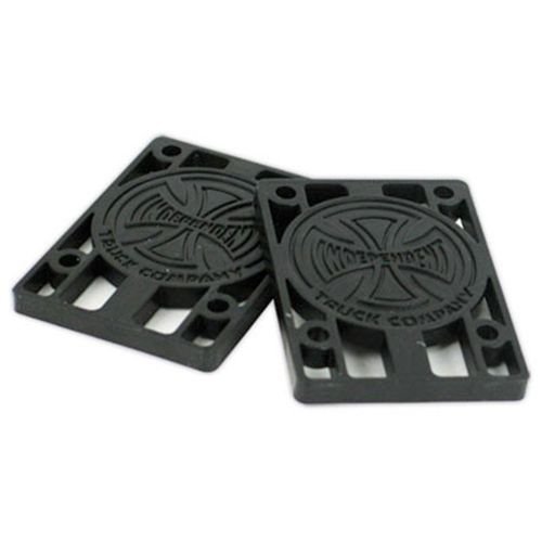 Independent Risers 1/4" Black Hard Plastic Skateboard Riser Pads (Set of 2)