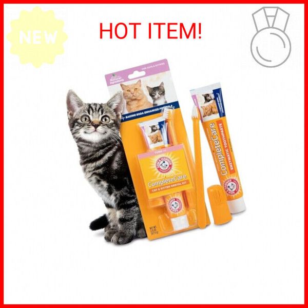 Arm & Hammer for Pets Complete Care Cat & Kitten Dental Kit | Includes 2.5 oz Tu