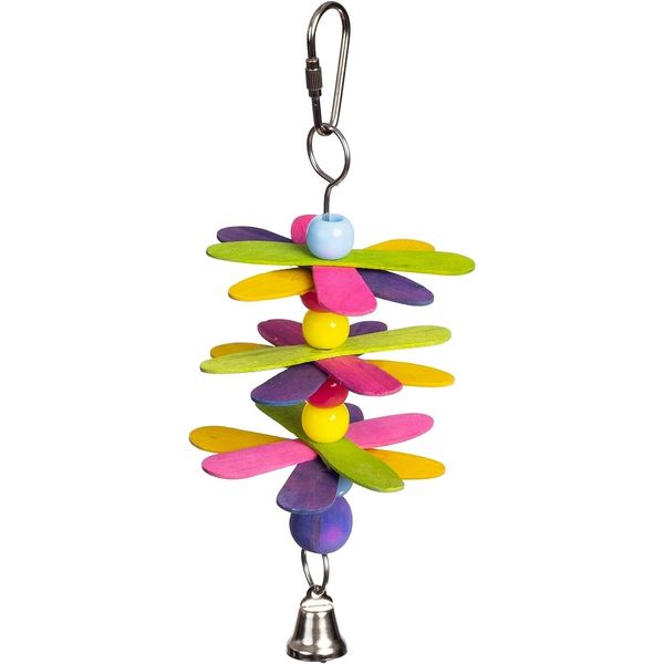 Prevue Pet Stick Staxs Flower Power Colorful Activity Bird Toy Hang 7.75 Inch