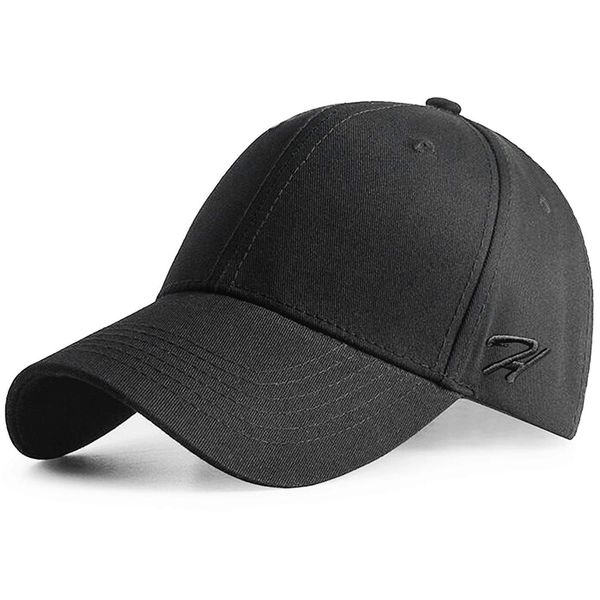 HASAGEI Baseball Cap Herren Damen Basecap Baseball Kappe Reine Farbe Baseboard Baseballkappe Cotton Cap für Tennis Golf Reisen (55-63, Schwarz)