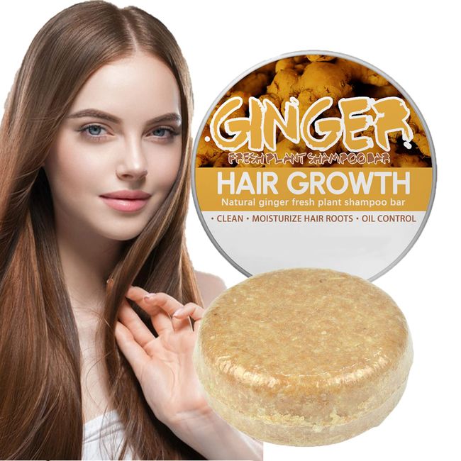 Ingwer-Shampoo-Seife, Ingwer Haarwuchs Shampoo Seife,Anti-Haarausfall Shampoo Seife,Haarwuchs Shampoo Bar,Hair Regrowth Shampoo Soap Bar,Natürliche Ingwerseife Repariert Geschädigtes Haar