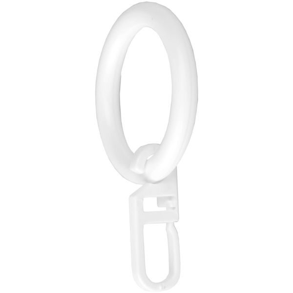 Bestlivings Gardinenringe (Ø28mm) mit Faltenlegehaken im 50er Pack, ideal für Gardinenstangen mit Ø16mm (Weiß) Ringe mit Faltenhaken